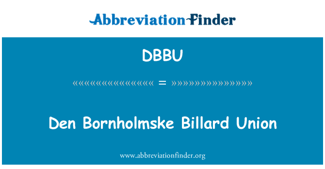 DBBU: デン Bornholmske ビリヤード連合