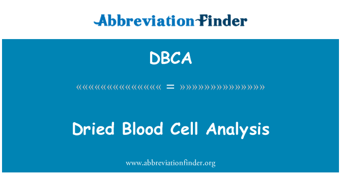 DBCA: خشک خون سیل تجزیہ