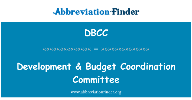 DBCC: Razvoj & proračuna koordinacijskega odbora