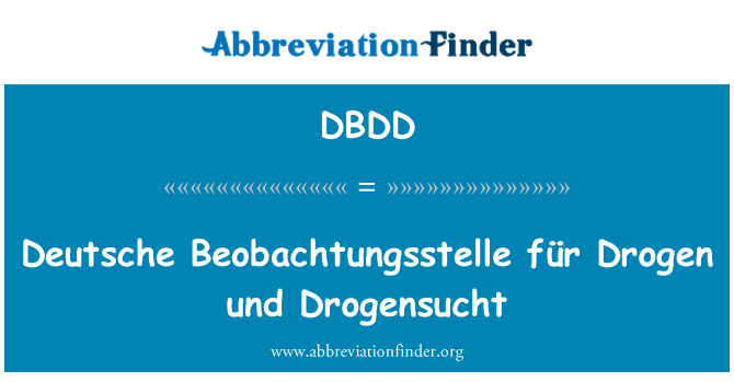DBDD: 德意志银行 Beobachtungsstelle 德国氢和 Drogensucht