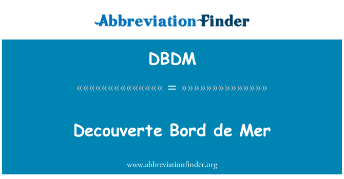 DBDM: Decouverte Bord de Mer