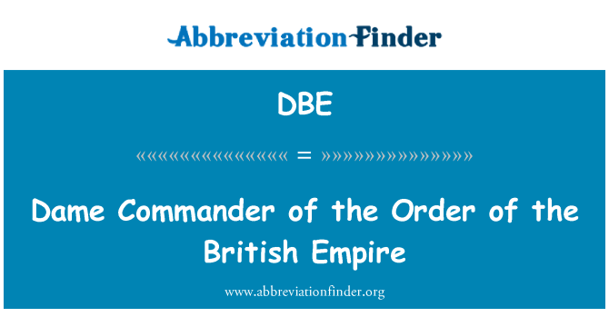 DBE: Dama comendadora da ordem do Império britânico