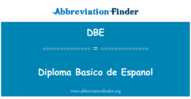 DBE: Diploma Basico de Espanol