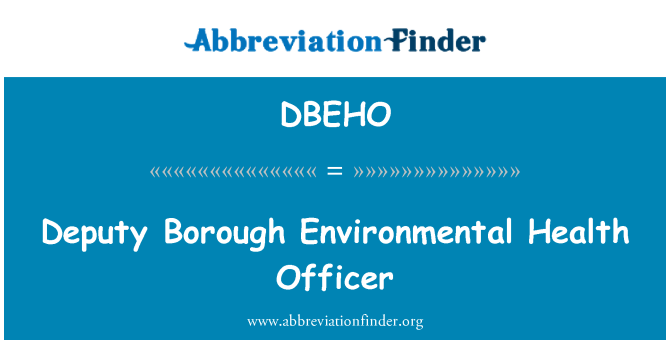 DBEHO: Namestnik Borough okoljski zdravstveni uslužbenec