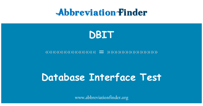 DBIT: מסד נתונים ממשק Test