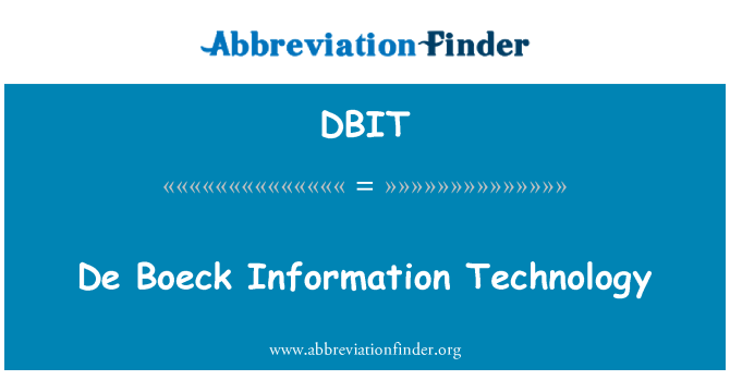 DBIT: De Boeck informacijske tehnologije