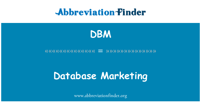 DBM: Adatbázis-Marketing