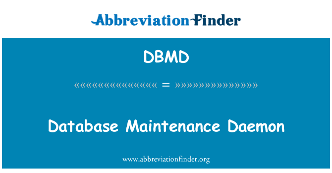 DBMD: מסד נתונים של שרת Daemon תחזוקה