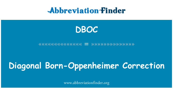 DBOC: Įstriža gimęs Oppenheimer korekcija