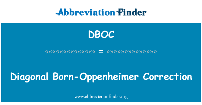 DBOC: Dyagonal Oppenheimer fèt koreksyon
