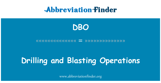 DBO: Drilio a ffrwydradau