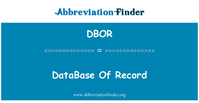 DBOR: Id-dataBase ta ' rekord