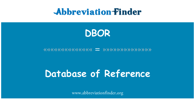 DBOR: Pangkalan data rujukan