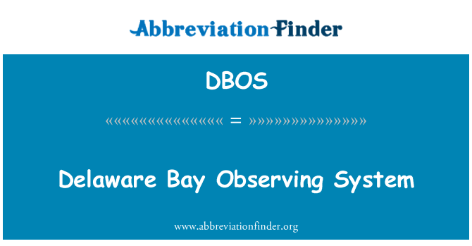 DBOS: Delaware Bay Observing System