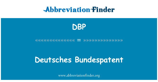 DBP: Deutsches Bundespatent