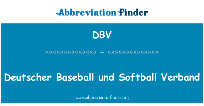 DBV: Softbal Verband Deutscher Baseball und