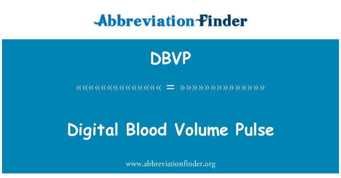 DBVP: 디지털 혈액 볼륨 펄스