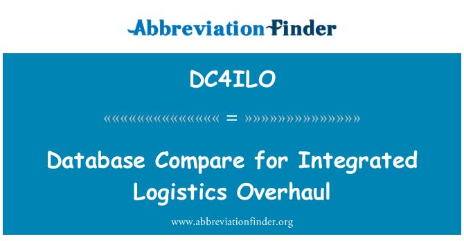 DC4ILO: Database Compare for Integrated Logistics Overhaul