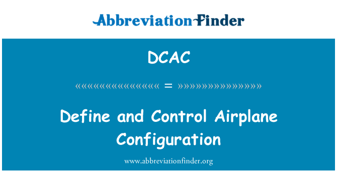 DCAC: Definere og styre flyvemaskinen konfiguration