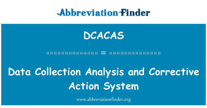 DCACAS: Analýza dat kolekce a nápravných opatření systém