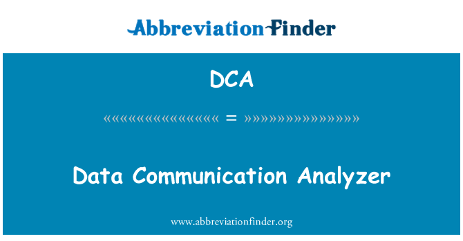 DCA: کوائف مواصلات تجزیہ نگار