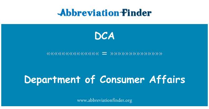 DCA: Department of Consumer Affairs