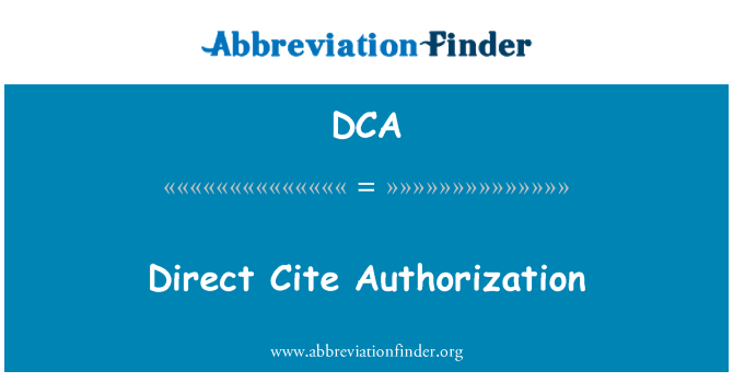 DCA: براہ راست اجازت دہندگی کا حوالہ دیتے ہیں