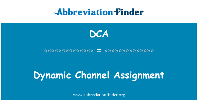 DCA: 동적 채널 할당