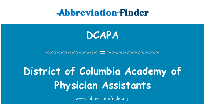 DCAPA: Đặc khu Columbia viện trợ lý bác sĩ