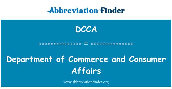 DCCA: Department of Commerce and Consumer Affairs
