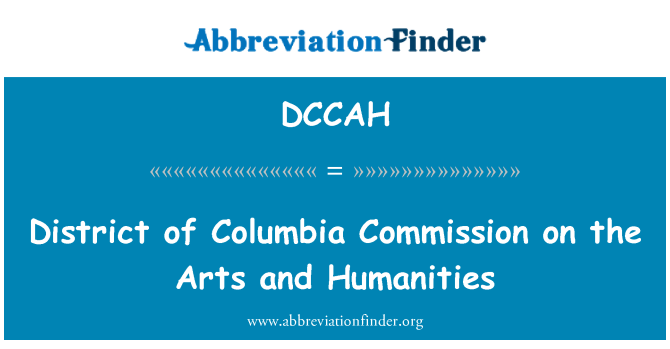 DCCAH: Komisi District of Columbia pada seni dan humaniora