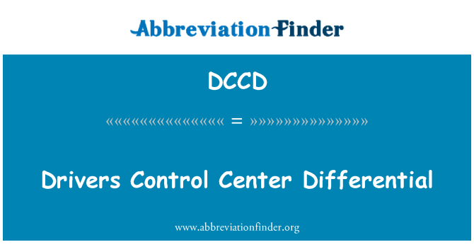 DCCD: Treiber-Kontrollzentrum Differential