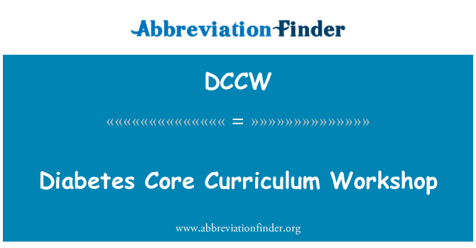 DCCW: मधुमेह कोर पाठ्यक्रम कार्यशाला