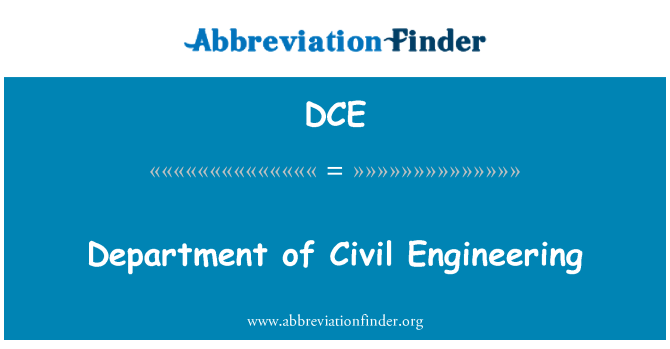 DCE: Department of Civil Engineering