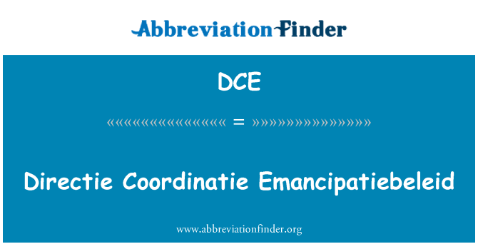 DCE: Directie Coordinatie Emancipatiebeleid
