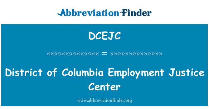 DCEJC: District of Columbia sysselsetting Justice Center