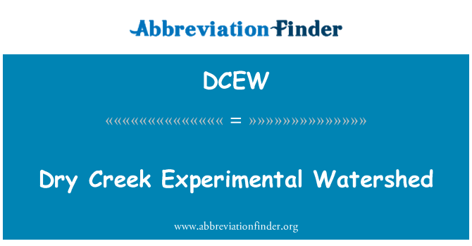 DCEW: Cuenca Experimental de Dry Creek