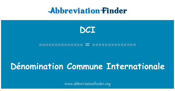 DCI: Municipi Dénomination Internationale