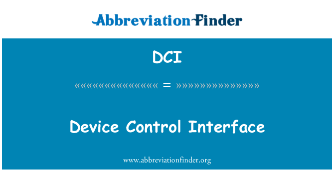 DCI: Interface tal-kontroll tat-tagħmir