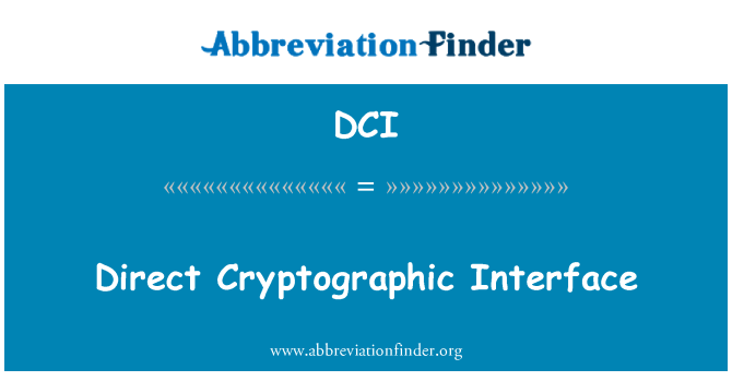 DCI: Directe cryptografische Interface