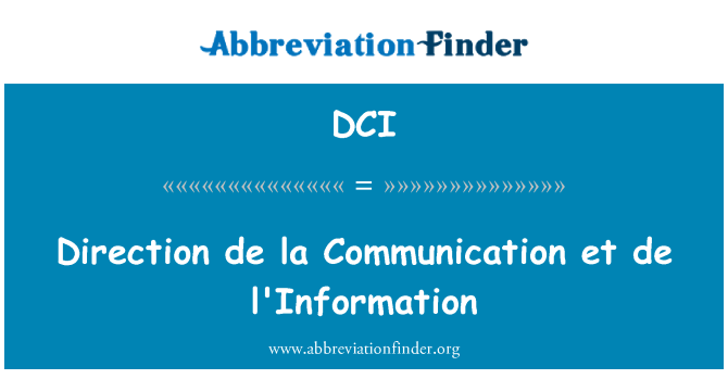 DCI: สื่อสารทิศทางของเดอลาเอ็ดเดอ l'Information