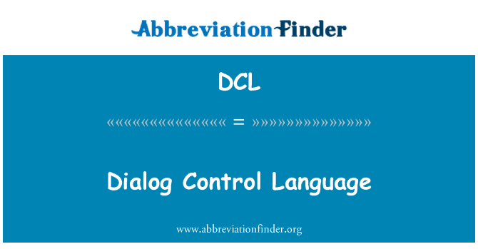 DCL: Dialog kontwòl lang