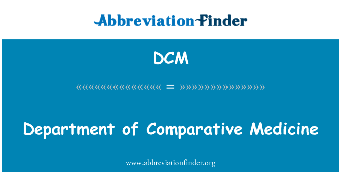 DCM: Dipartimento di comparativo medicina