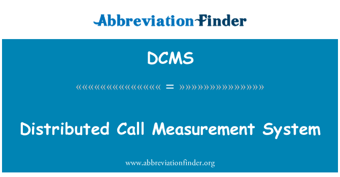 DCMS: Distribuerade Call mätsystem