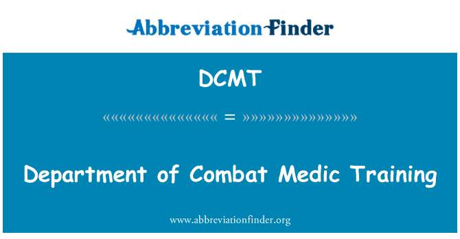 DCMT: Formació de metge Departament de Combat