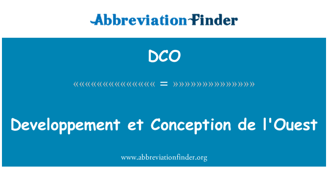 DCO: Developpement et konċepiment de l'Ouest