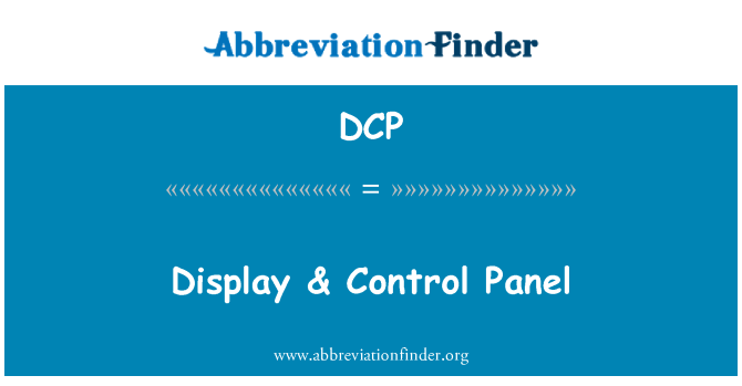 DCP: Weergave & Configuratiescherm