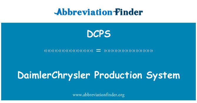 DCPS: Sistema ta ' produzzjoni DaimlerChrysler