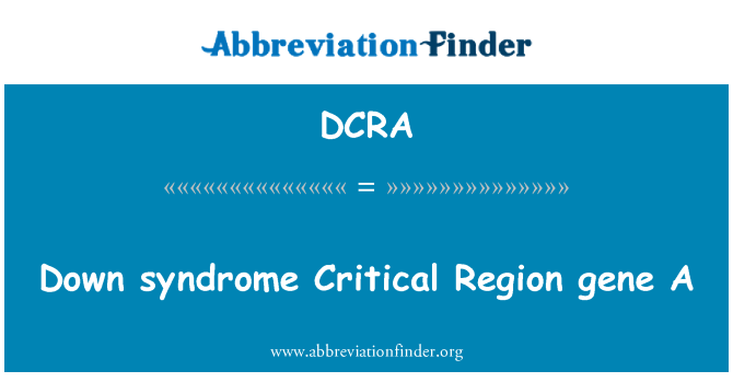 DCRA: Le syndrome de Down gène région critique