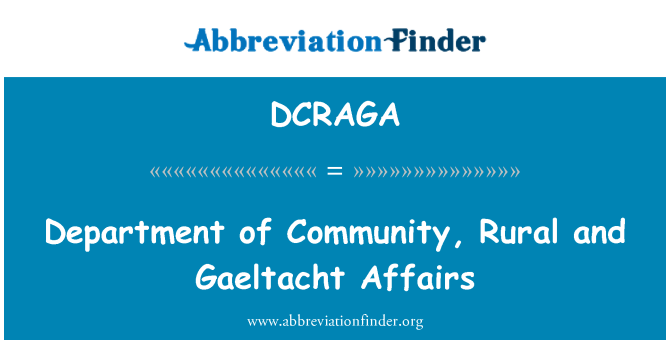 DCRAGA: Departement van Gemeenschap, platteland en Gaeltacht zaken